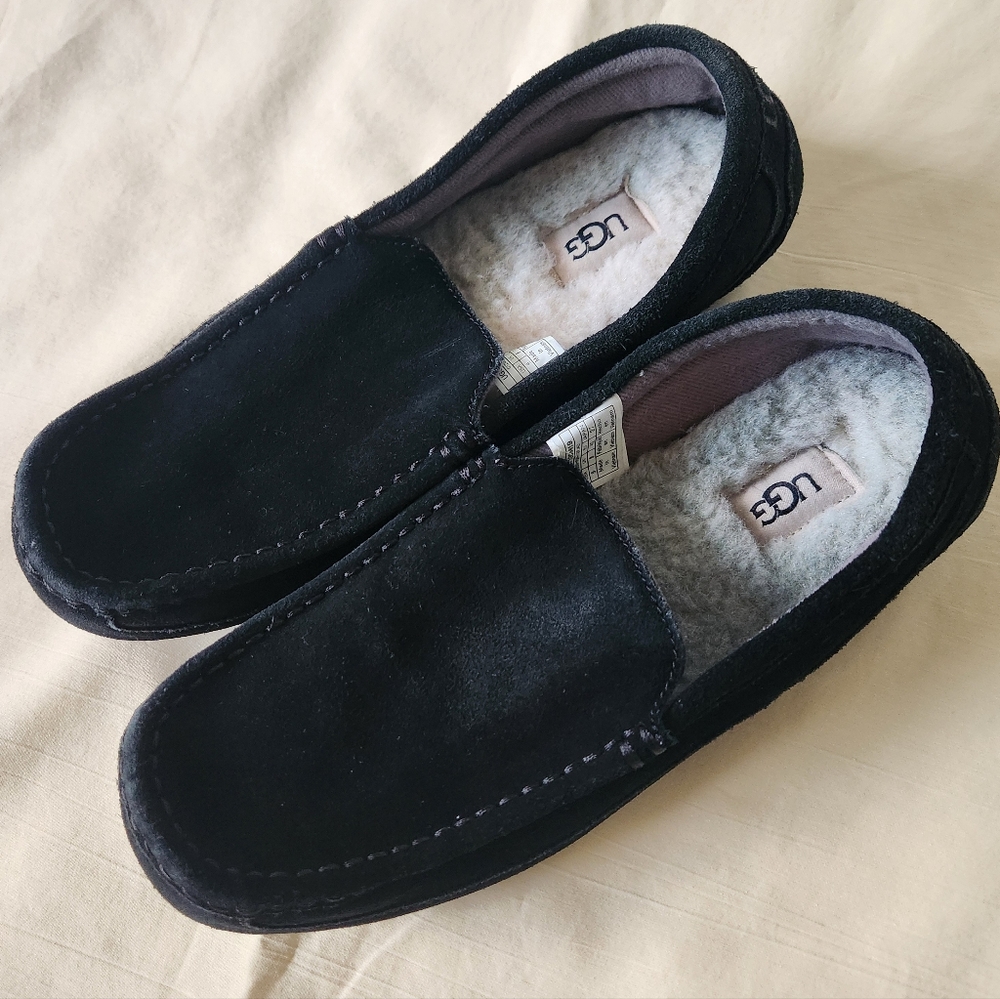 UGG Men's Adler Black Loafers Suele Slip-Ons Size 9 - Picture 7 of 11
